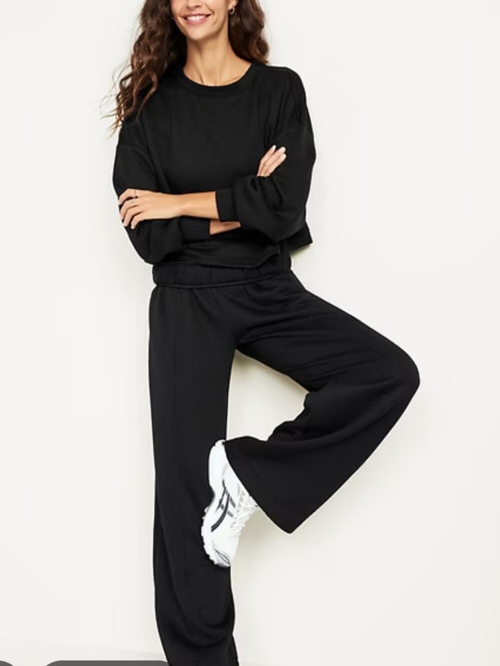 Bundle: 2 Old Navy Bounce Fleece Quilted Sets (Black & Off-White) - Size Small